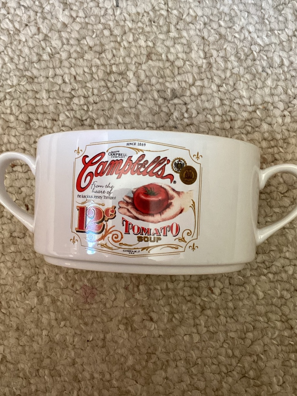 Campbell’s Soup Co. 2-Handle Single Serve Tomato Soup Bowl Cup Mug